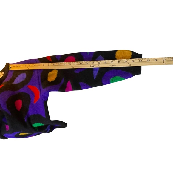 Rafaella Vintage 80s Angora Rabit & Lamb Wool Sweater M Abstract Colorful Artsy - Picture 8 of 9